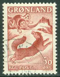 Nyhet i sortimentet - Grönland - F 66 Sagomotiv II Gossen och räven, 1 kpl stpl - Nordfilateli