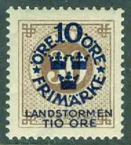 Sverige - F 113cc Landstorm I. 10 + TIO öre på 30 öre brun ** - Nordfilateli - Köp idag