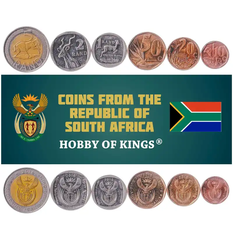 Sydafrika 6 myntset 10 20 50 cent 1 2 5 rand 2016 - Kanonerbjudande