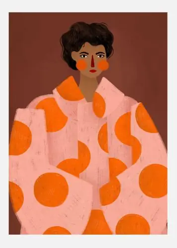 Beställ online | Woman With Orange Dots Canvastavla (30x40 cm)